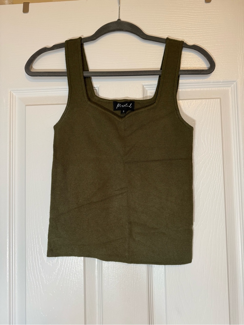 Olive Green Ribbed Tank Top - Women's